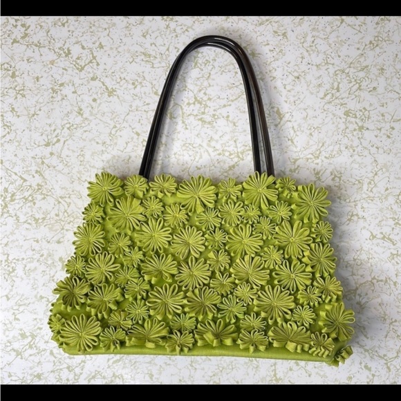 Shiraleah Bags Shiraleah Retro Bag Green 3d Flower Purse Poshmark